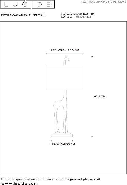 Produktbild Lucide Extravaganza Miss Tall (E27)