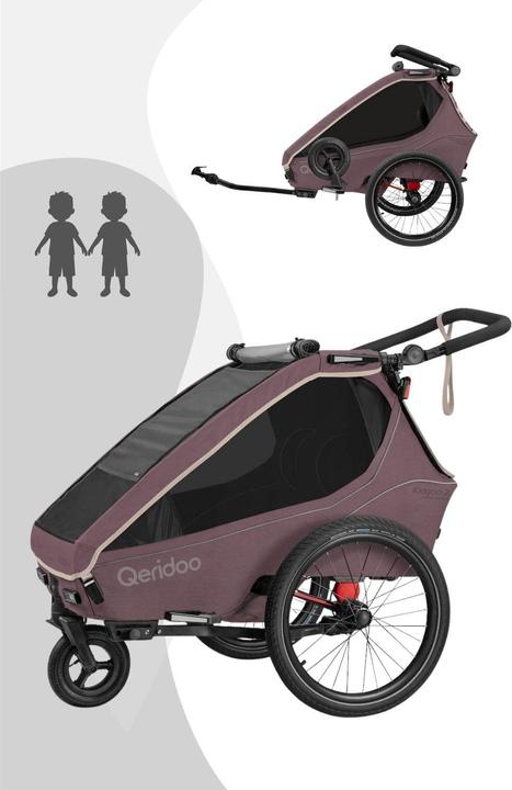 Produktbild Qeridoo Kidgoo 2 - Kinderfahrradanhänger für 2 Kinder
