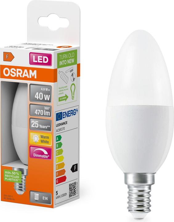 Actual product image Osram Superstar Classic B (E14, 40 W, 470 lm, 1 x, F)