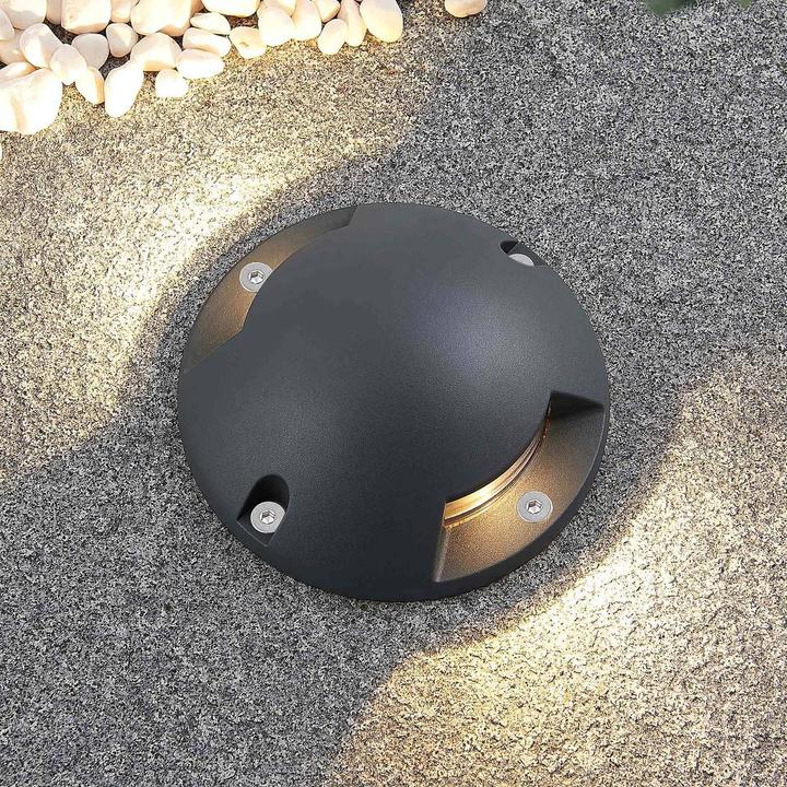 Actual product image Lindby Huban LED floor surface mounted light, two-flame (220 lm, IP67)