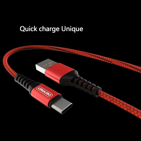 Actual product image Denmen Usb Cable For Lightning 2.4a Reinforced Braided Iphone Red 1m D02l (USB 2.0)