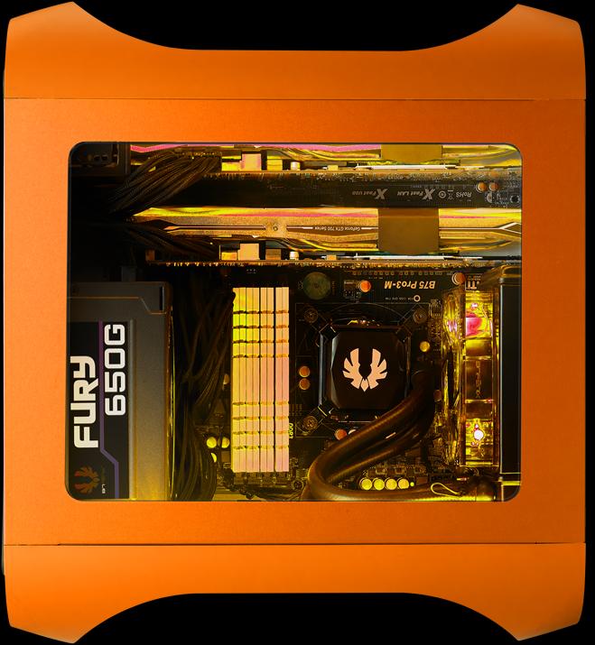Produktbild BitFenix Prodigy M Window Seitenteil, orange
