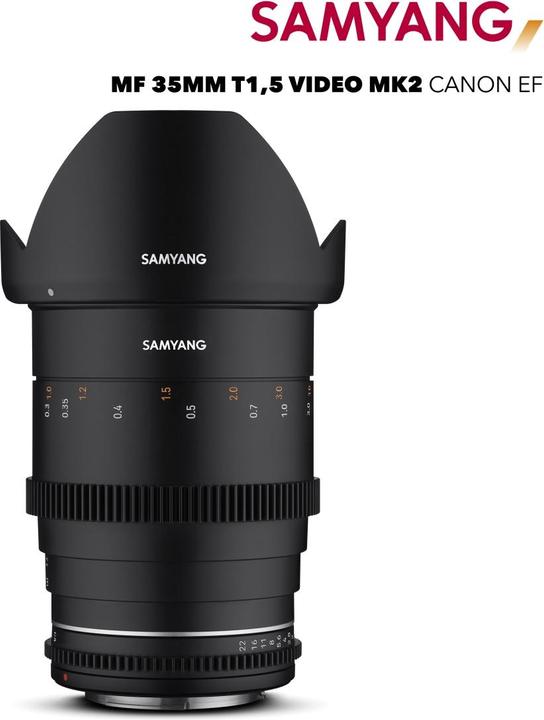 Produktbild Samyang VDSLR 35 mm T1.5 MK2 Canon EF (Canon EF, Vollformat, Micro Four Thirds, APS-C / DX)
