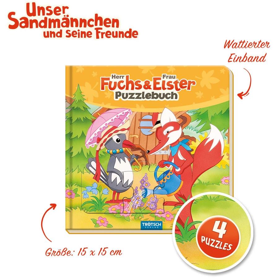 Thumbnail - Trötsch Unser Sandmännchen Puzzlebuch mit 4 Puzzle Fuchs und Elster