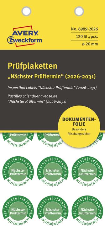Image du produit Avery Plaquettes de contrôle