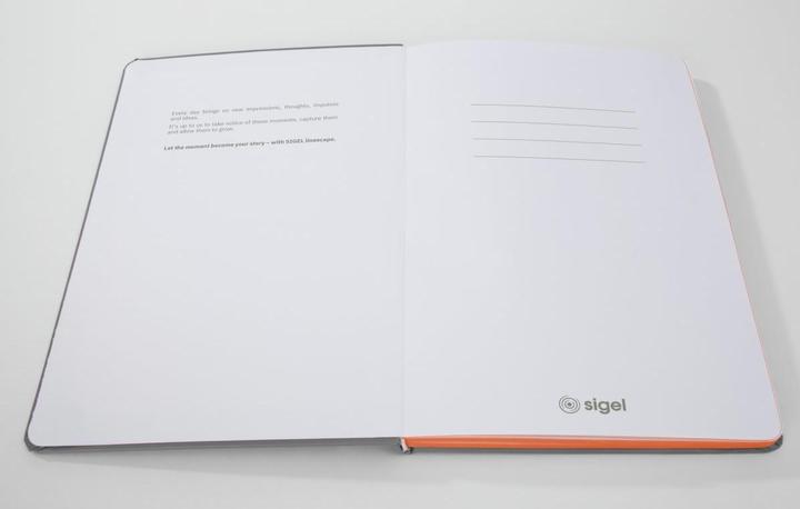 Immagine prodotto Sigel Notizbuch A5 Linescape hellgrau/orange (A5, Quadretti, Copertina rigida)