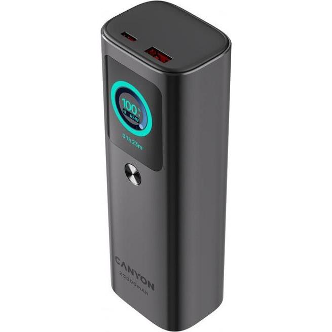 Canyon Power bank Built-in cable power bank OnPower 265 20000mAh 165W Aluminium Dark grey (20000 mAh, 165 W), Powerbank, Grigio