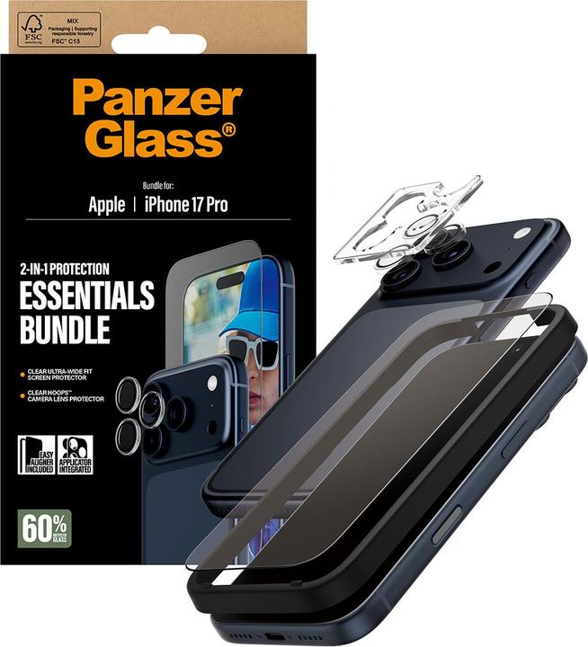 Immagine prodotto PanzerGlass 2-in-1 Essentials Set (1 Pezzo/i, Apple iPhone 17 Pro)