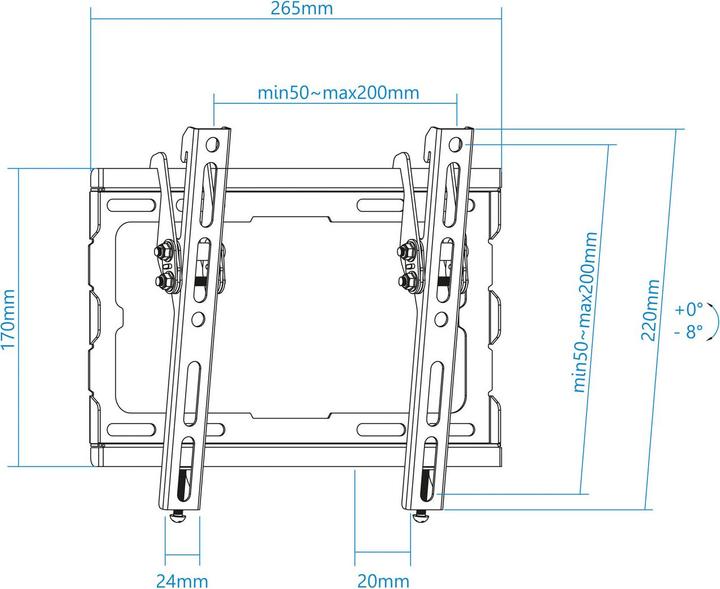 Actual product image Tooq Technology SOPORTE PARED TV LP1044T-B NEGRO 23-43" MAX 45 KG (Wall, 43", 45 kg)
