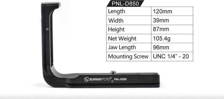 Produktbild Sunwayfoto L-Bracket für Nikon D850 PNL-D850 (Stativ L-Schiene)