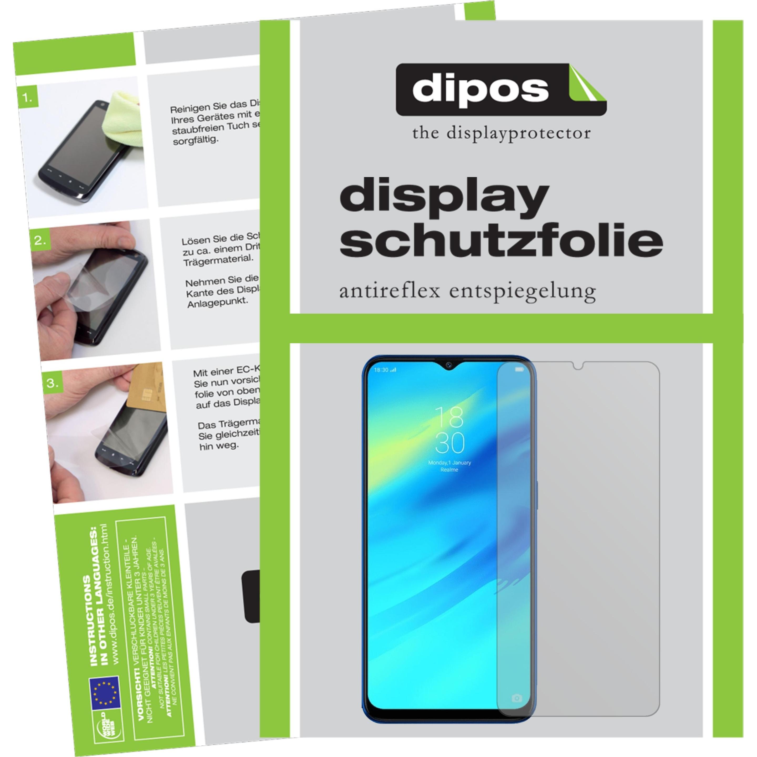 Dipos Displayschutzfolie Antireflex (2 Stück, Realme C2), Smartphone Schutzfolie, Transparent