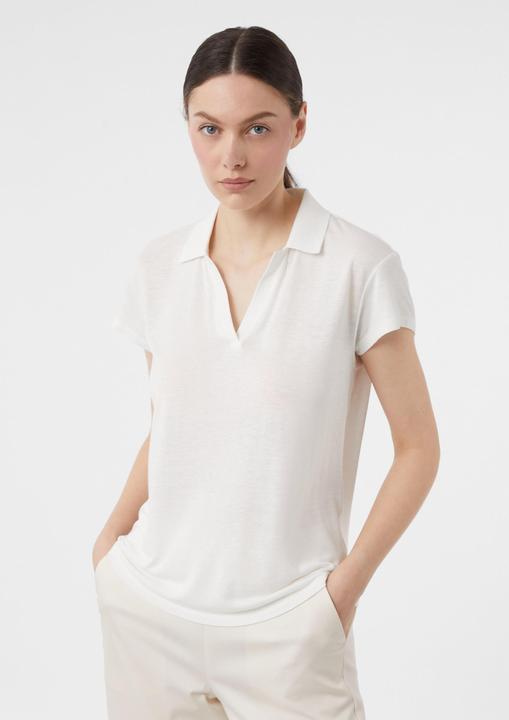 Produktbild Comma T-Shirt T-Shirt aus Leinenmix mit Polokragen (38)