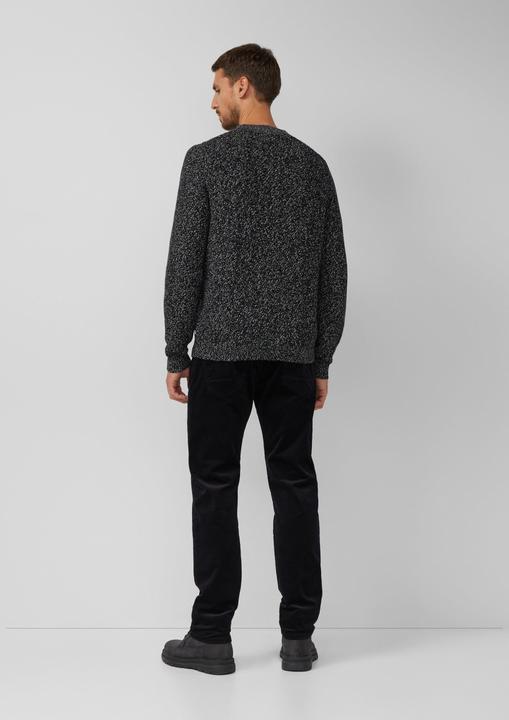 Produktbild s.Oliver Strickpullover Melierter Baumwoll-Strickpullover mit Zopfmuster (L)