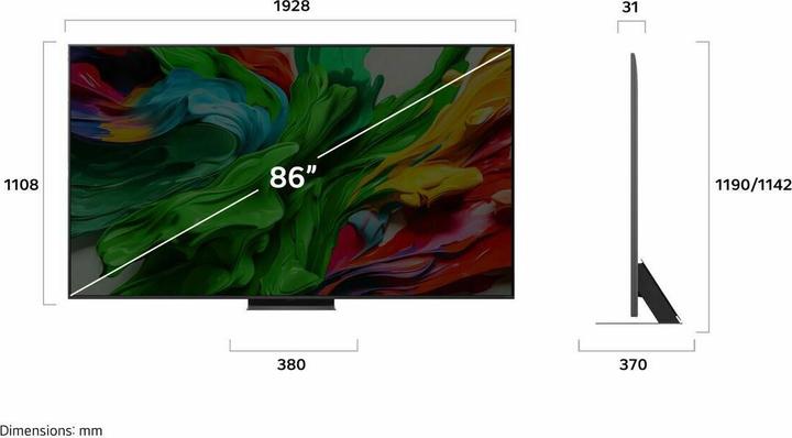 Produktbild LG 86-Zoll QNED evo AI QNED86 MiniLED 4K Smart TV (86", QNED86, QNED, 4K, 2025)
