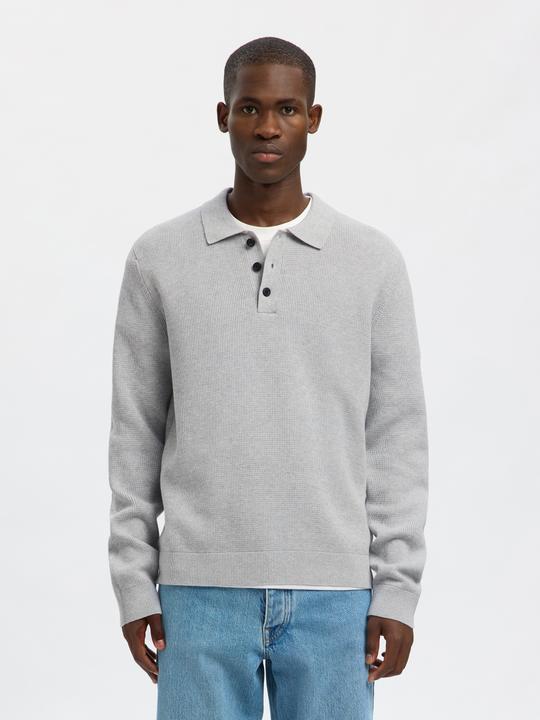 Actual product image Selected Texturiertes Baumwoll Poloshirt (L)