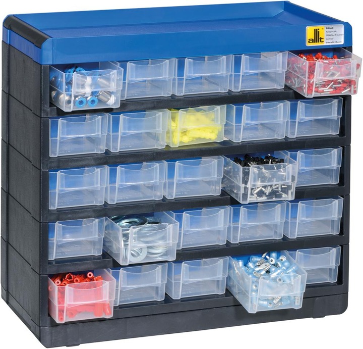 Produktbild eurokraft pro Kleinteilemagazin VARIOPLUS PRO, HxBxT 285x300x135, 25 Schubladen, 25 Trennstege (13.50 cm, 28.50 cm)
