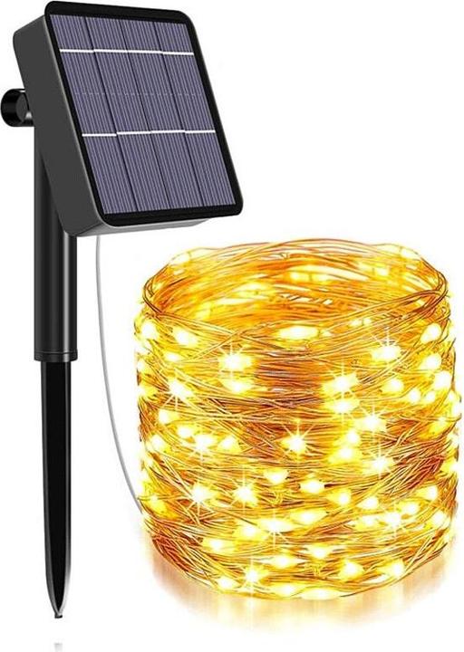 Hermex 22 m di luci solari a LED per l'illuminazione del giardino ghirlanda bianco caldo (22 m)