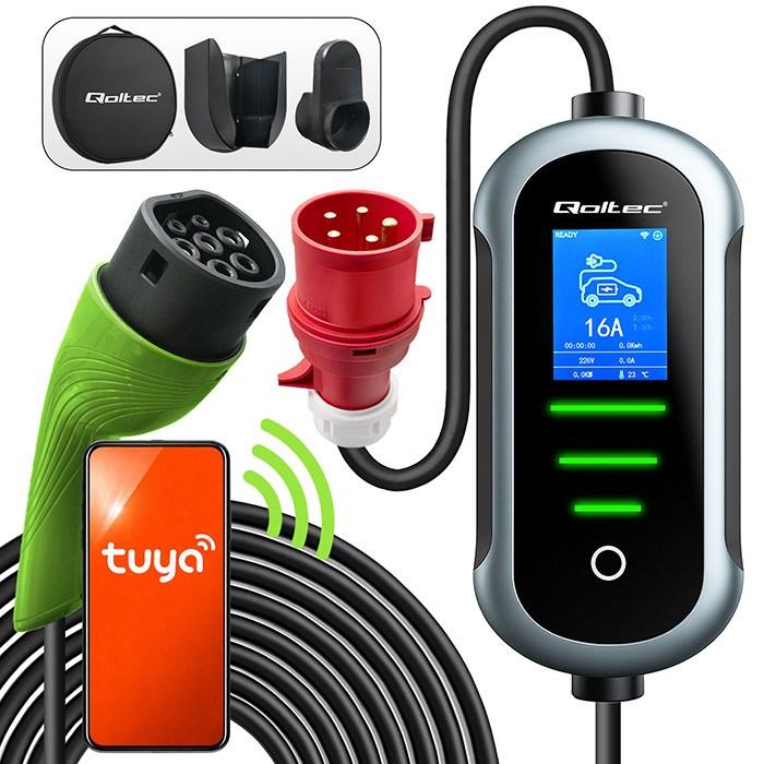Qoltec, Stazione di ricarica auto elettriche, Ładowarka Ładowarka do samochodu elektrycznego 7kW 230V CEE 32A Wi-Fi