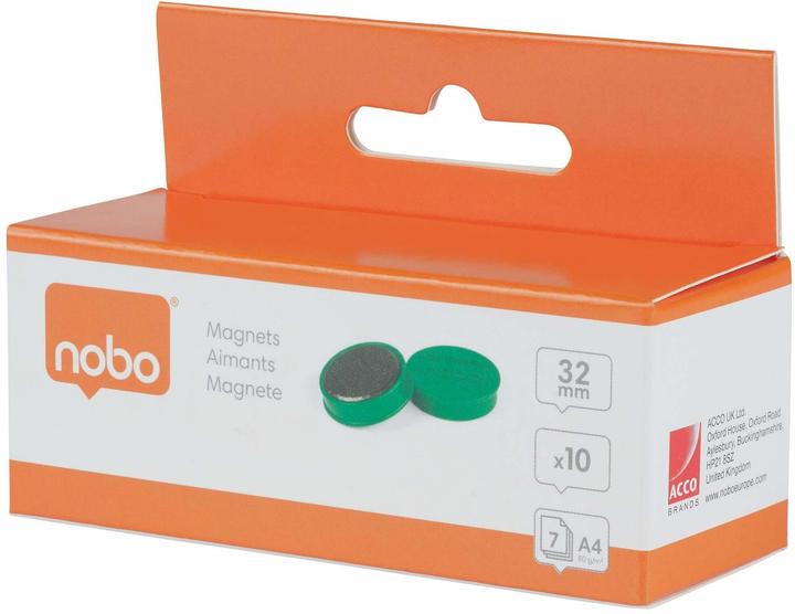 Produktbild Nobo Magnet rund 32mm 1915303 grün 10 Stück (10x)