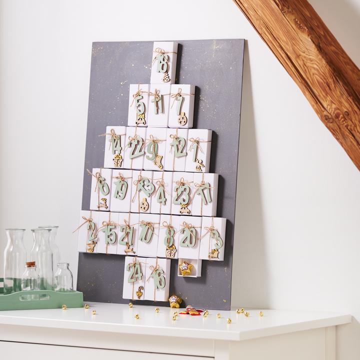 Produktbild VBS Adventszahlen "Anhänger" mit Kordel, 24 Stück