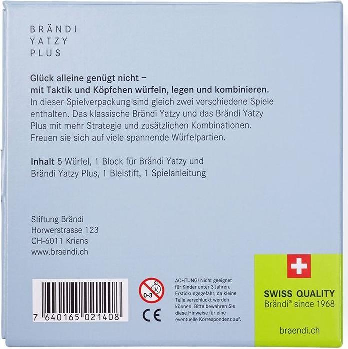 Produktbild Brändi Yatzy Plus (Deutsch, Englisch, Französisch, 2 - 4 Spieler)