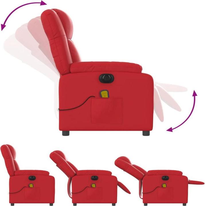 Produktbild VidaXL Massagesessel Elektrisch Sessel Fernsehsessel Relaxsessel Rot Kunstleder