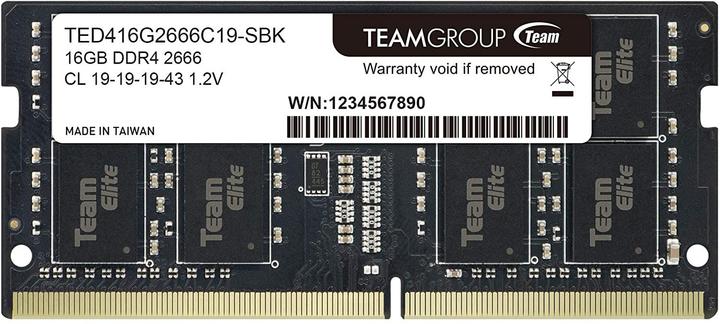 Immagine prodotto Team Group Modulo di memoria ELITE SO-DIMM DDR4 LAPTOP MEMORY GB (1 x 16GB, 2666 MHz, DDR4-RAM, SO-DIMM)