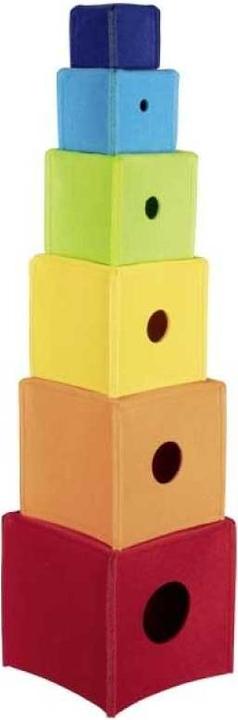 Actual product image Goki Stacking cube rainbow of felt 6 pieces