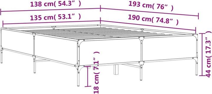 Image du produit vidaXL Bettgestell (135 x 190 cm)