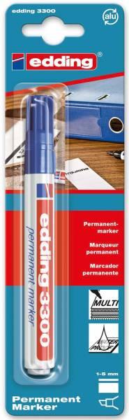 Produktbild Edding Permanent Marker 3300 blau SB (Blau, 5 mm, 1 x)