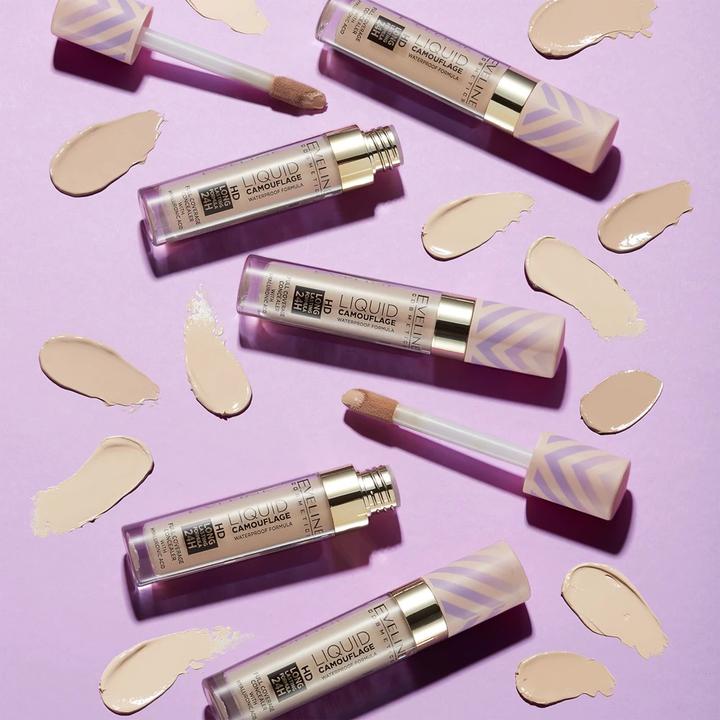 Actual product image Eveline Liquid Camouflage Hd Waterproof Concealer With Hyaluronic Acid 01 Light Porcelain 7.5Ml