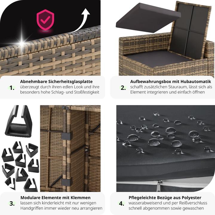 Produktbild tectake Rattan Lounge Verona