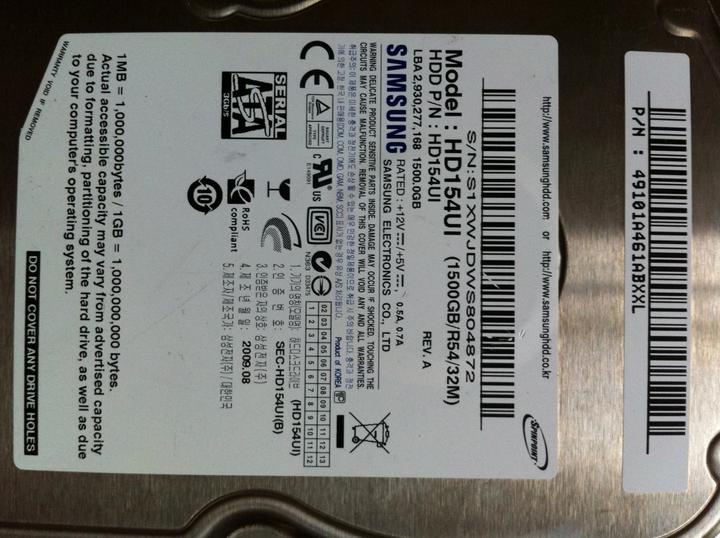 Actual product image Samsung HD154UI, EcoGreen (1.50 TB, 3.5")