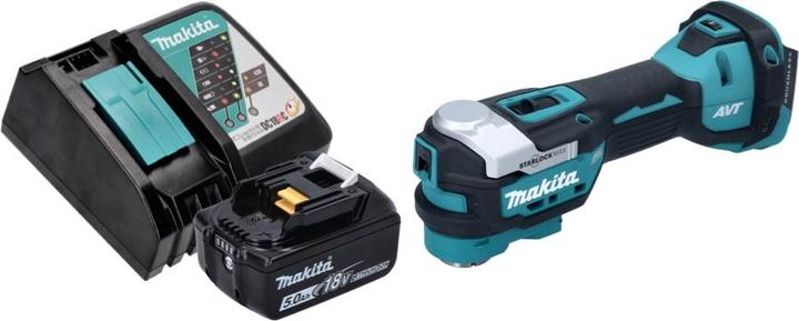 Actual product image Makita DTM 52 RT1 Battery multifunction tool 18 V Starlock Max Brushless + 1x Battery 5.0 Ah + Charger