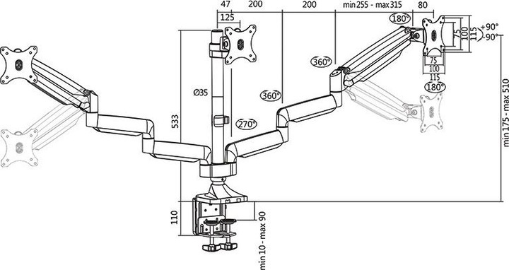 Actual product image LogiLink BP0052 (Table, 32")