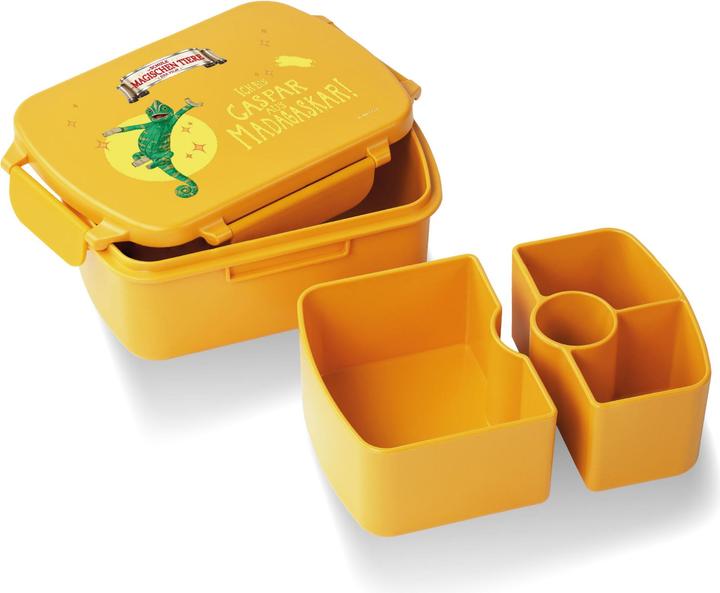 Actual product image Awave The School of Magical Animals lunch box snack box, made of rPET | yellow, Caspar