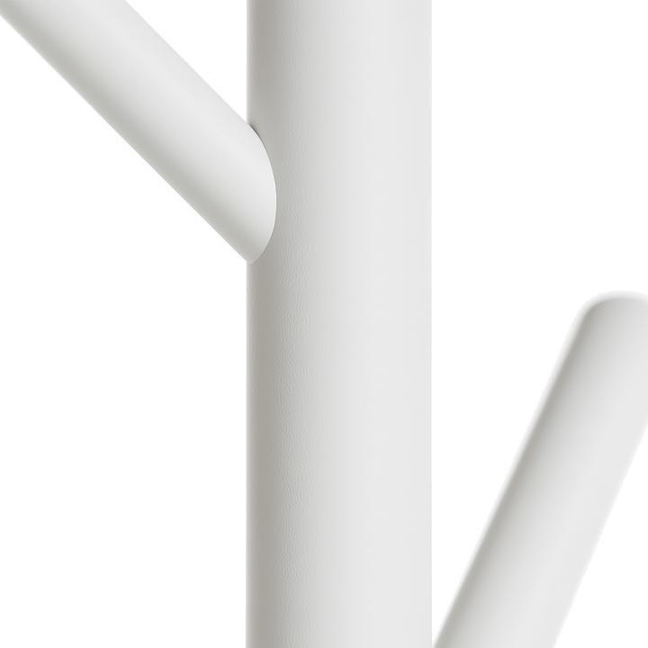 Actual product image Relaxdays - Garderobenständer Bambus 8 Haken, Weiss, 175 x 30 x 30 cm