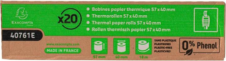 Actual product image Exacompta Receipt Roll 55g, 57x40mm-18m - White - New