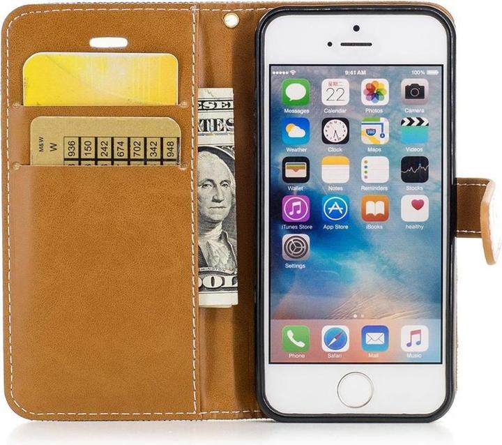 Actual product image König Design Case Mobile Protection for Apple iPhone 5 / 5s / SE Case Cover Wallet Case (Apple iPhone 5)