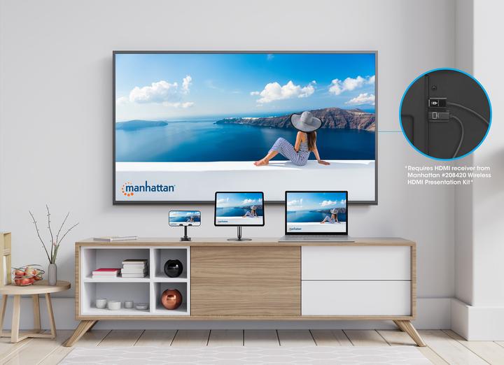 Produktbild Manhattan 1080p Wireless HDMI-Displayadapter mit USB-C-Sendemodul (30 m, HDCP)