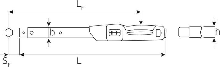 Actual product image Stahlwille Torque wrench for insert tool (1/2", 130 Nm, 650 Nm)