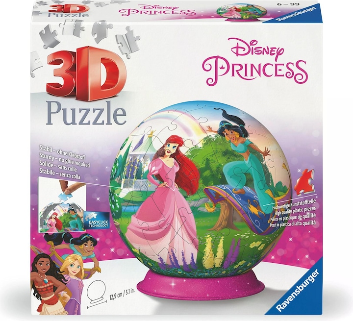 Immagine prodotto Ravensburger Puzzle 3D 11579 - Palla Puzzle Principessa Disney - Puzzle in tre dimensioni secondo Movit (72 pezzi)