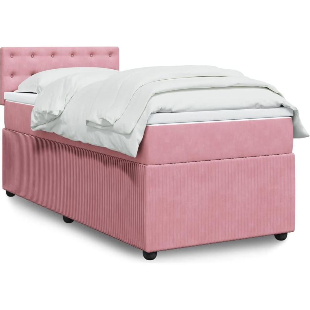 VidaXL, Bett, Bo x springbett mit Matratze 100 x 200 cm Samt (100 x 200 cm)