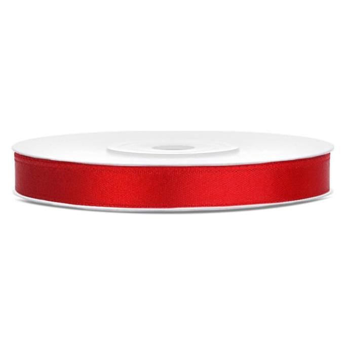 Partydeco, Cadeauverpakking, Satijnlint, Rood, 6mm/25m (1 Pkt / 1 St.) (1x)
