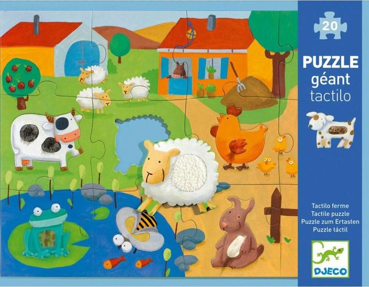 Djeco Giant puzzle Tactiloferme (20 pieces)