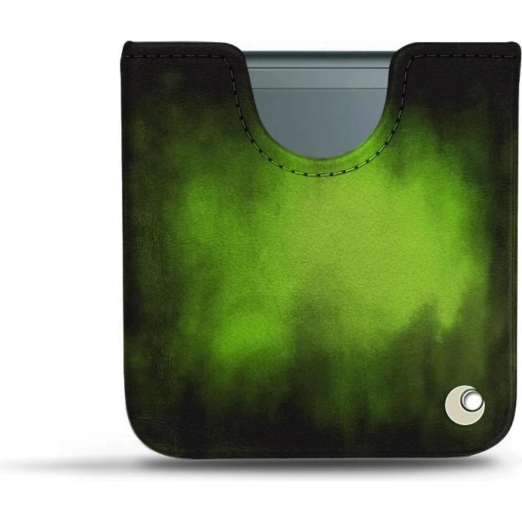 Noreve Custodia in pelle per Samsung Galaxy Z Flip3 (Samsung Galaxy Z Flip3), Cover smartphone, Verde