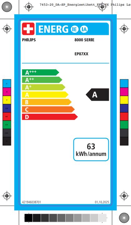 Energie-Label Philips 8000 Series EP8757/20 Café Aromis