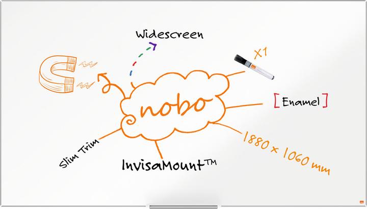 Produktbild Nobo Weisswandtafel Widescreen Impression Pro Emaille (188 x 106 cm)