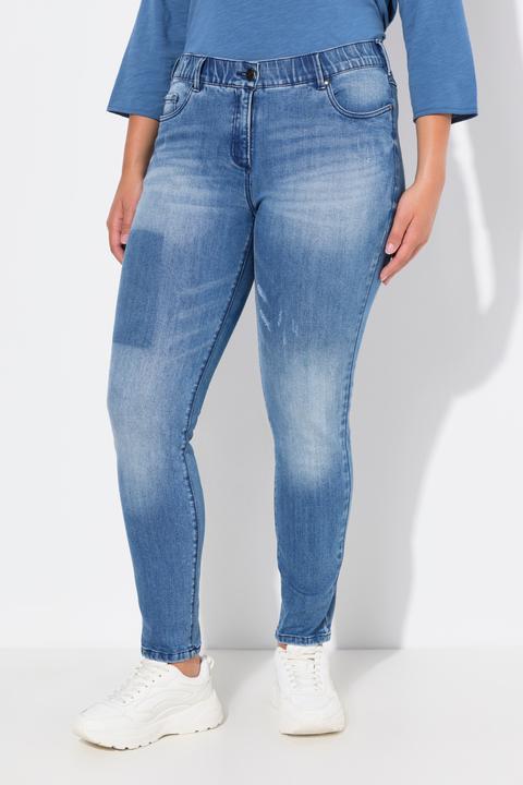 Image du produit Ulla Popken Jean Sarah à effet moucheté, jambe étroite et tissu stretch (48)