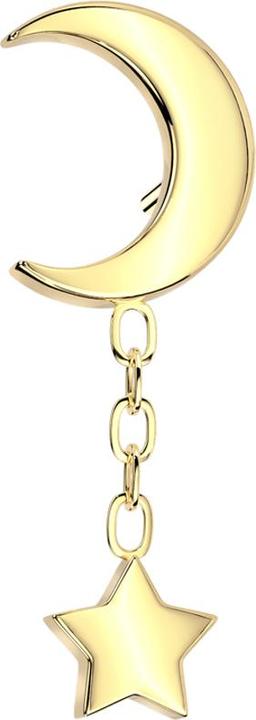 Image du produit Star Piercing Threadless Mond vergoldet Anhänger Kette mit Stern (sans laiton, Titane)
